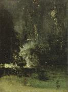 James Mcneill Whistler nocturne in black and gold the falling rocket France oil painting artist